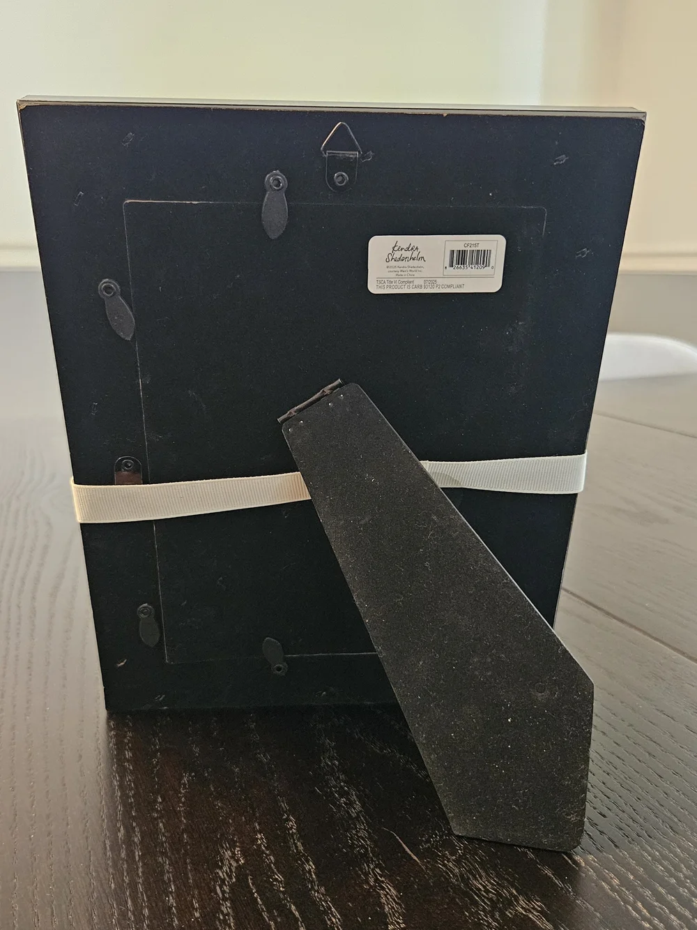 Deluxe Black Picture Frame with Cream Ribbon Accent